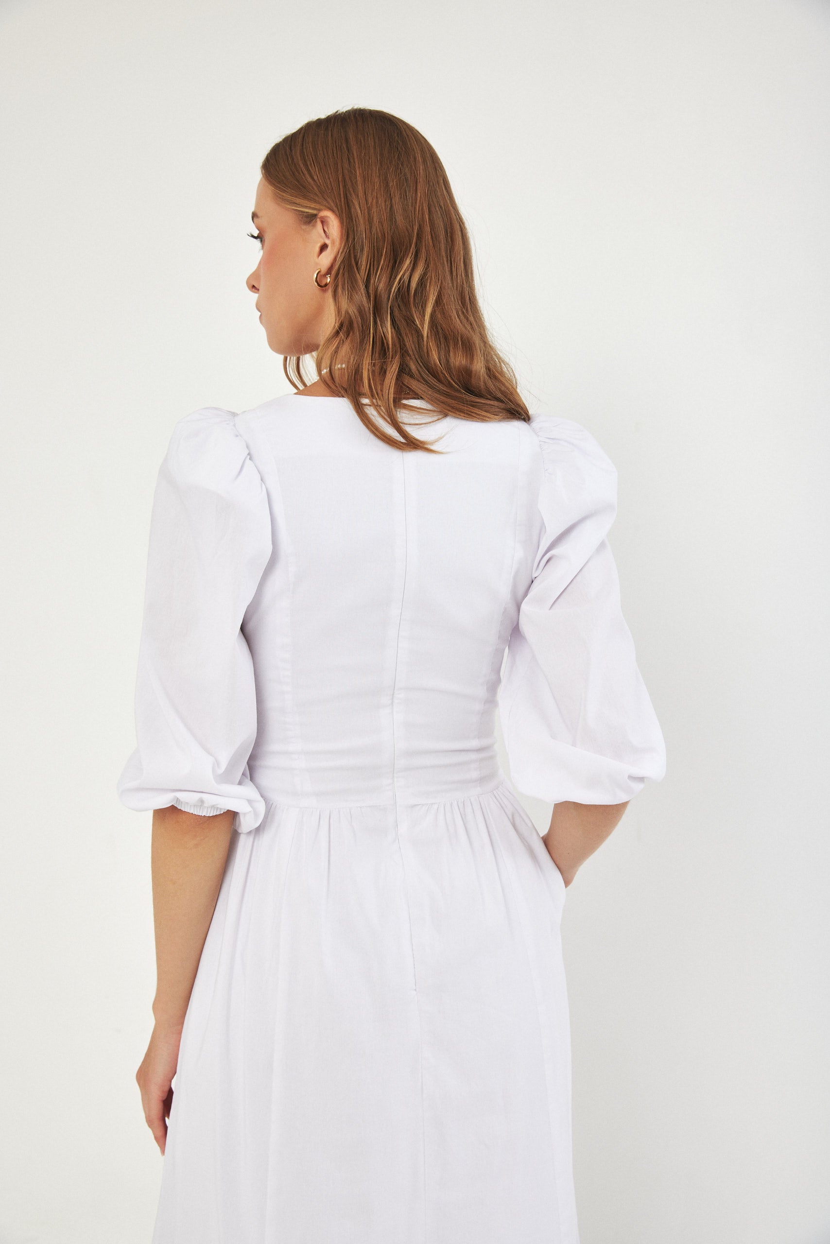 Poplin dress - white