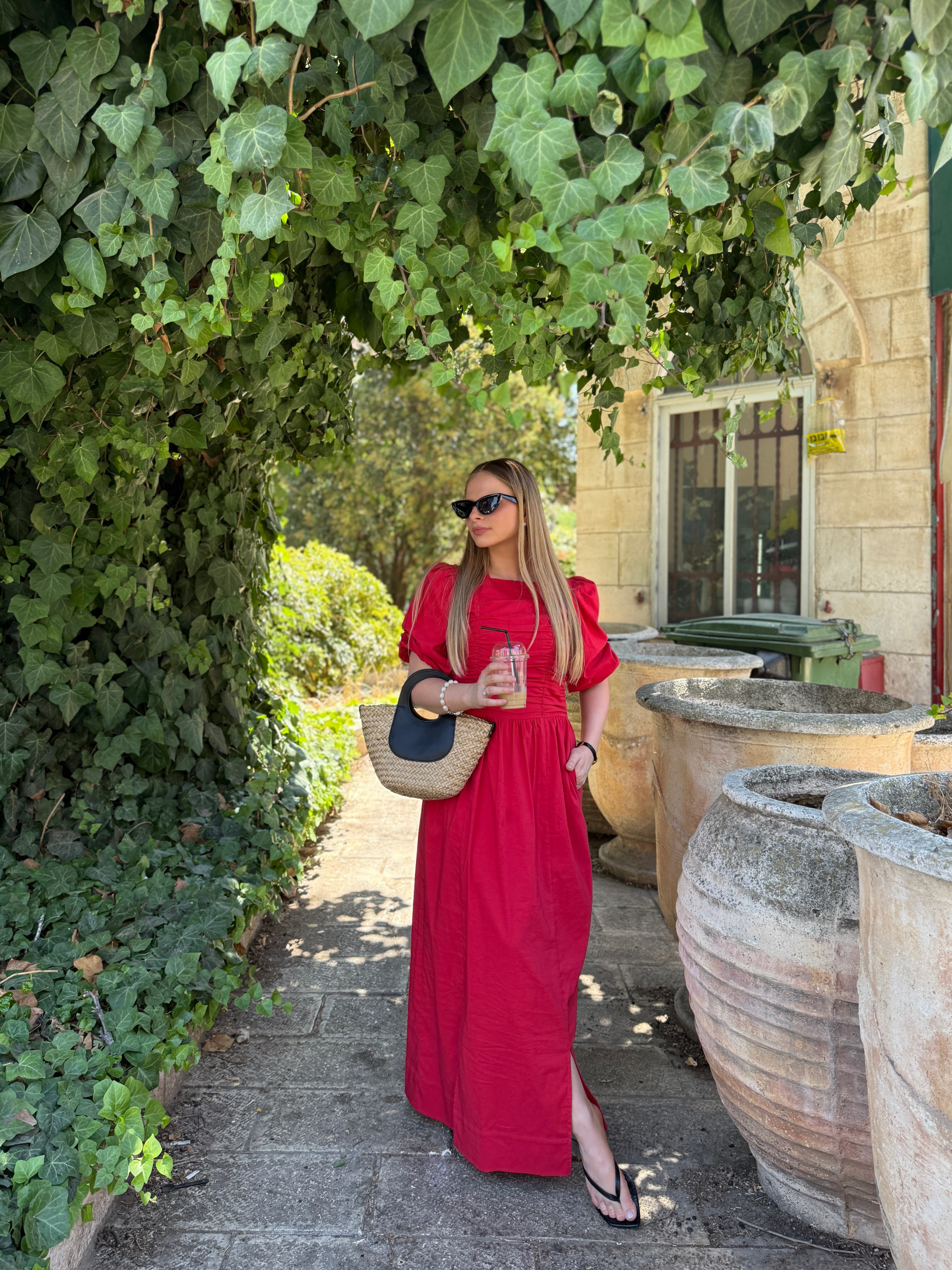 Poplin dress - Cherry