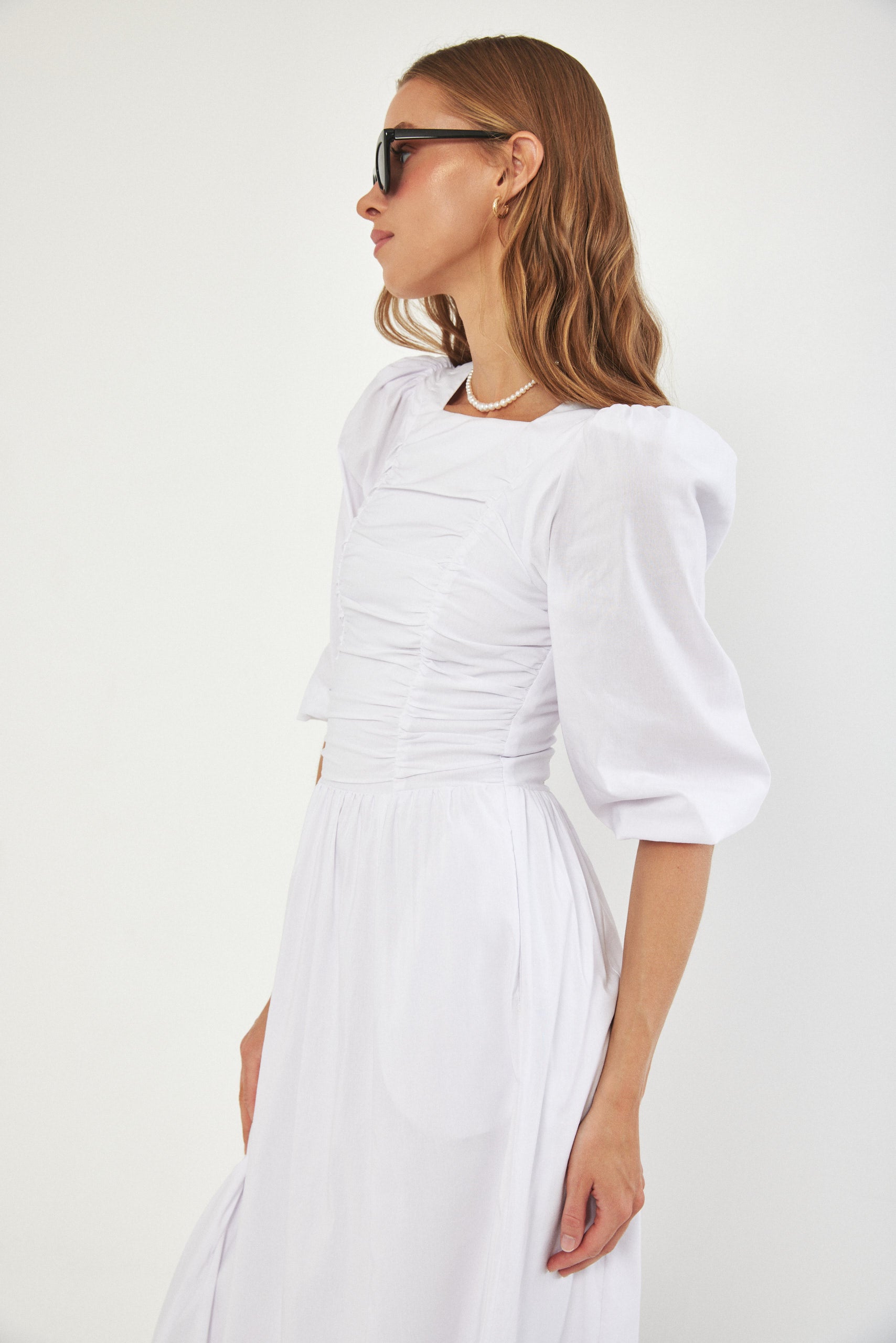 Poplin dress - white