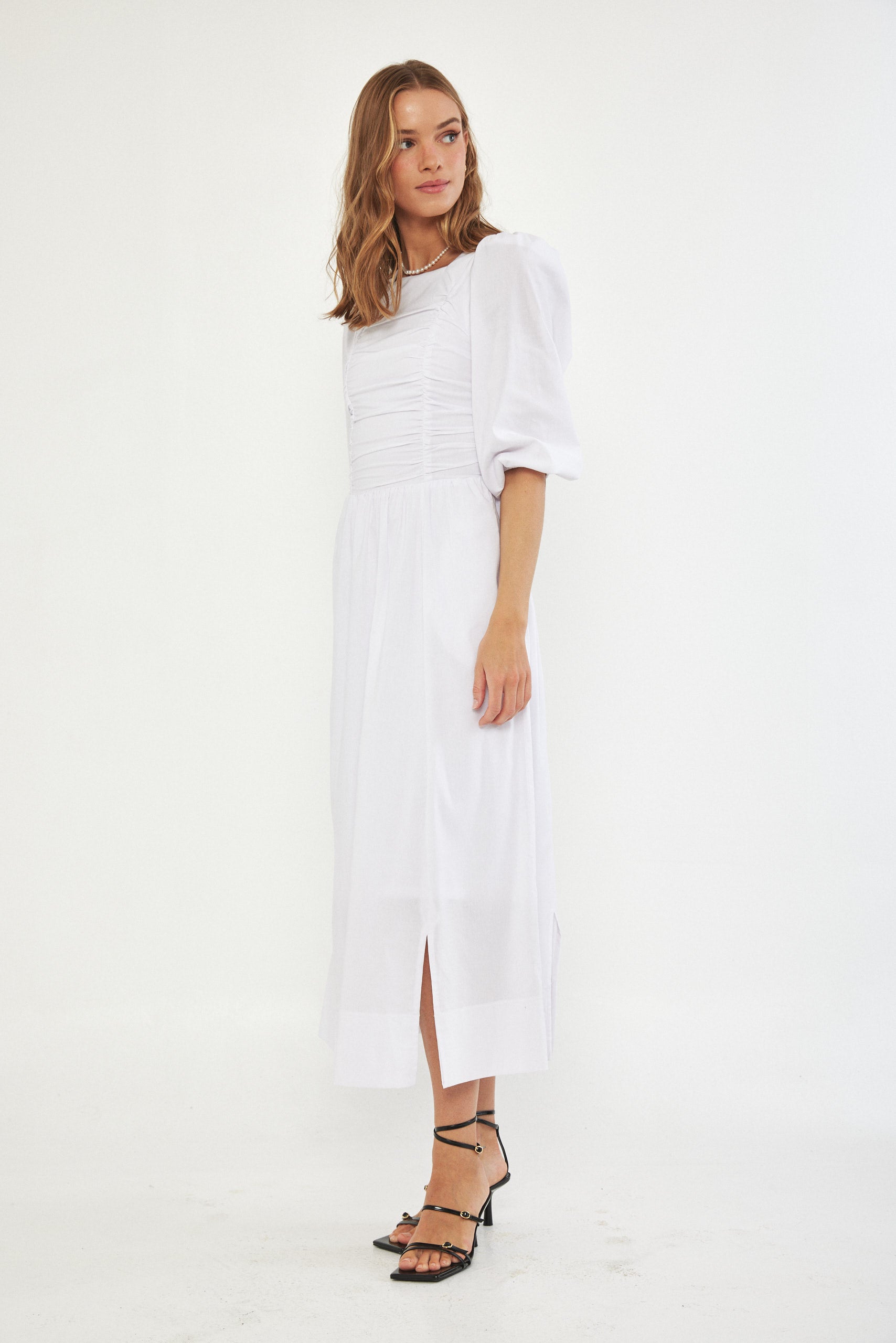 Poplin dress - white