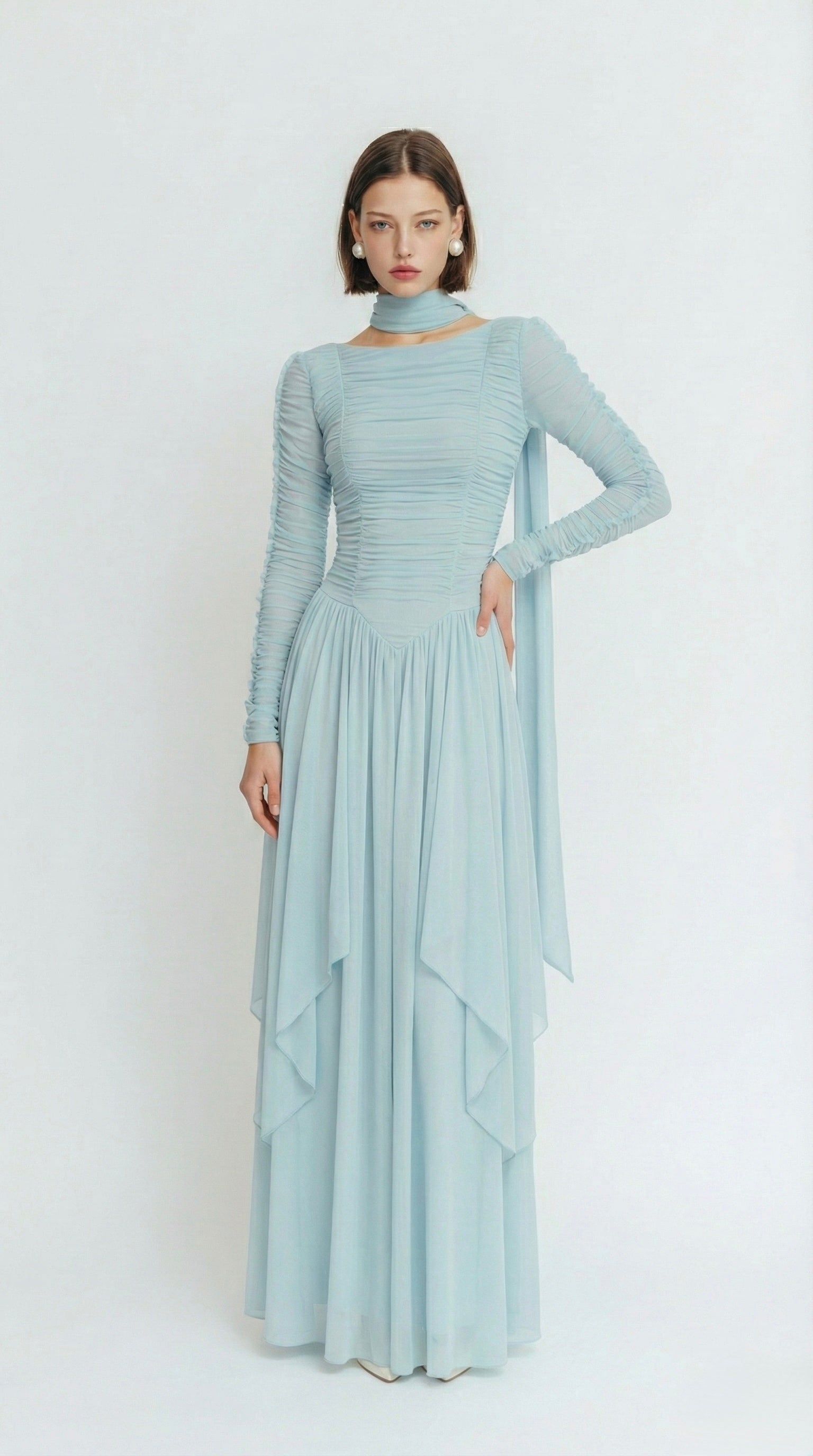 שמלת מאלורי תכלת