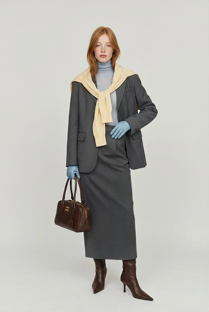 Steph skirt אפורה