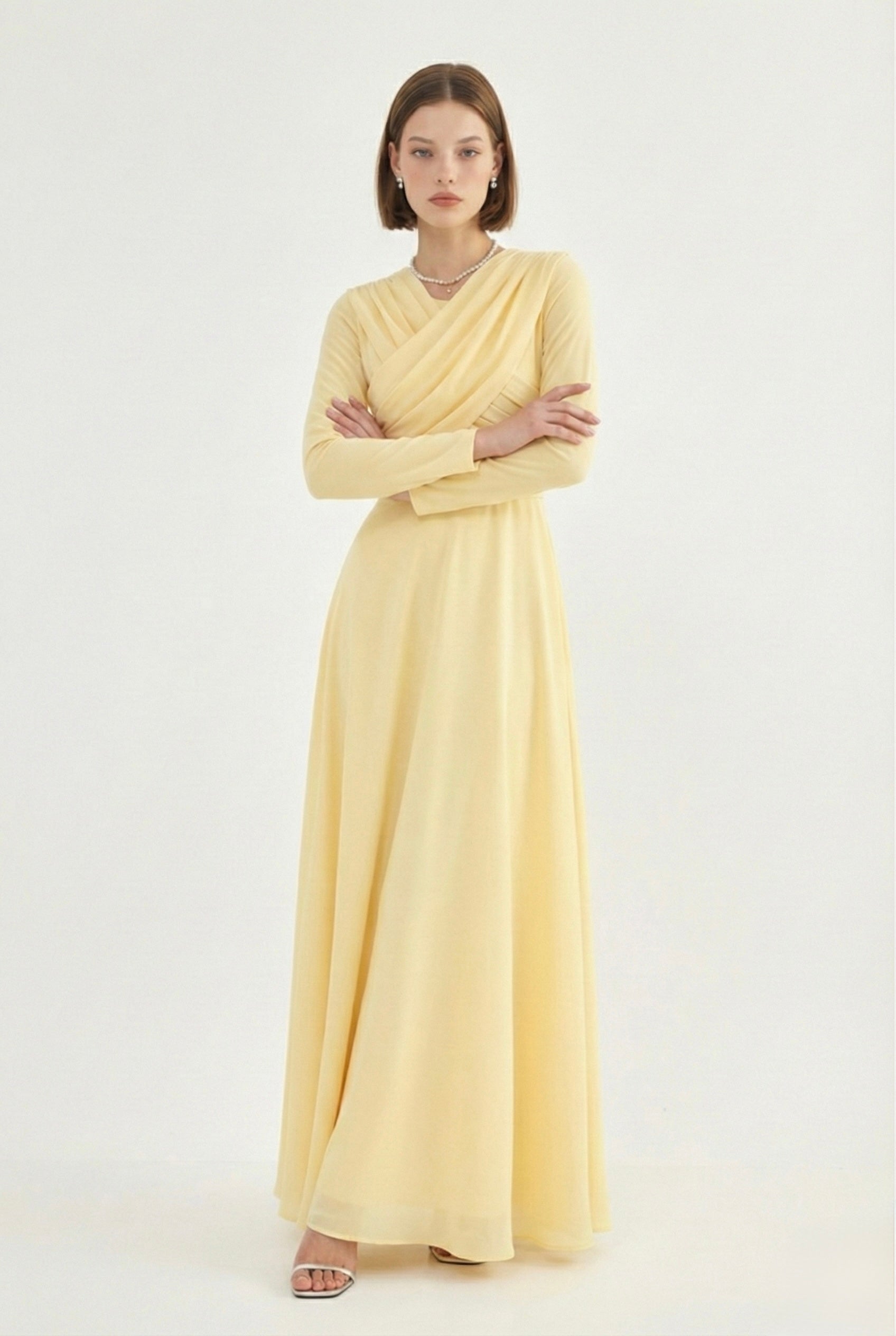 שמלת איקס צהוב חמאה