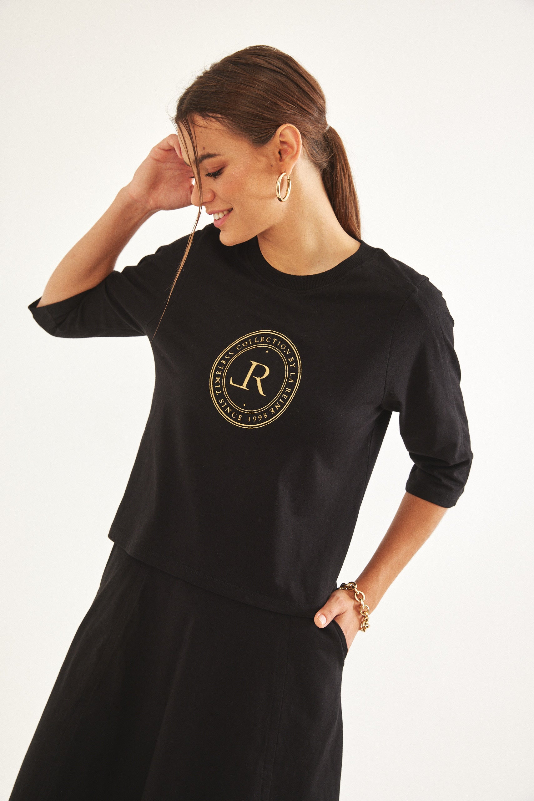 T shirt שחור-זהב