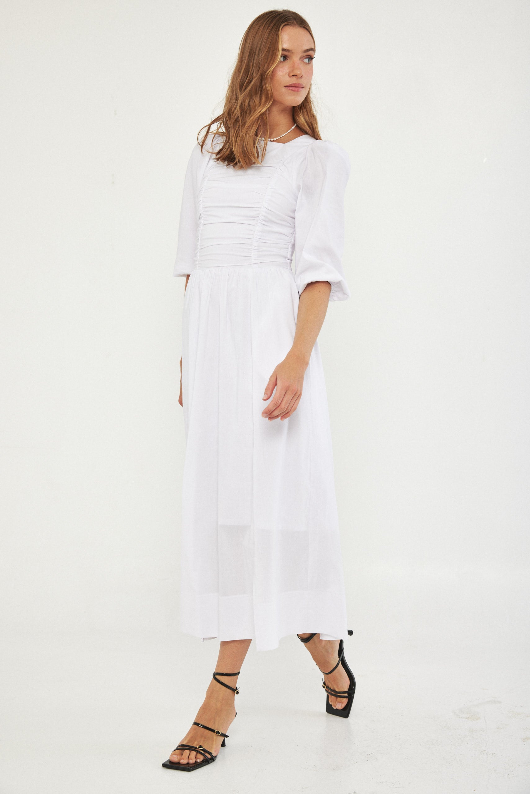 Poplin dress - white