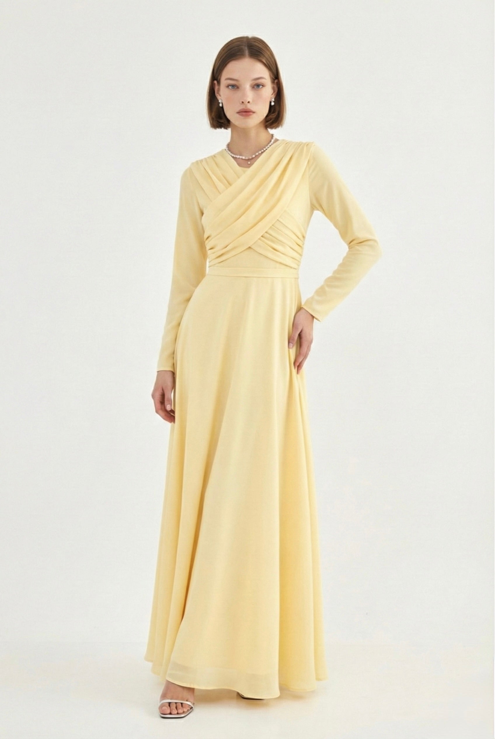 שמלת איקס צהוב חמאה