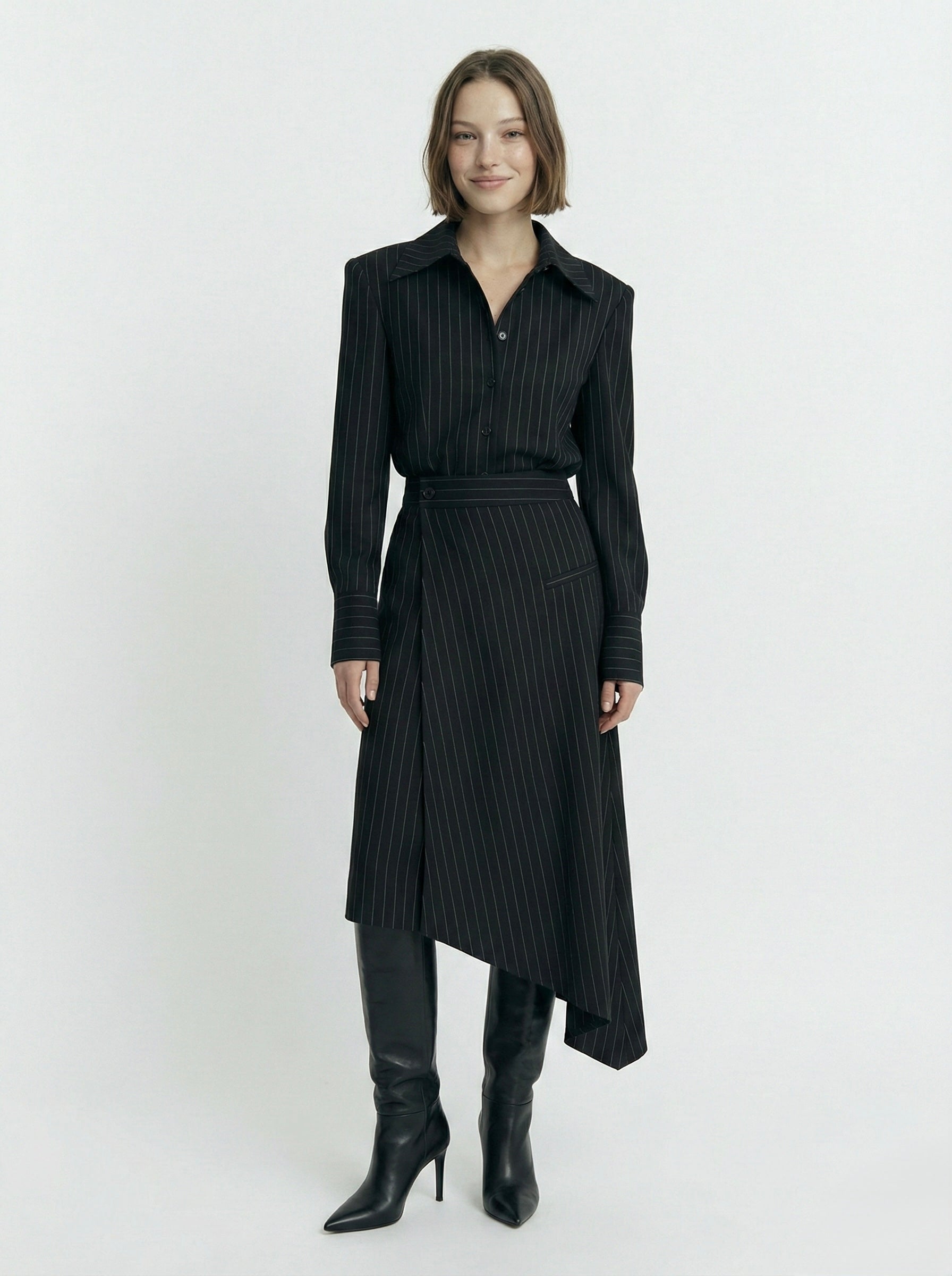 Pinstriped Set - Black